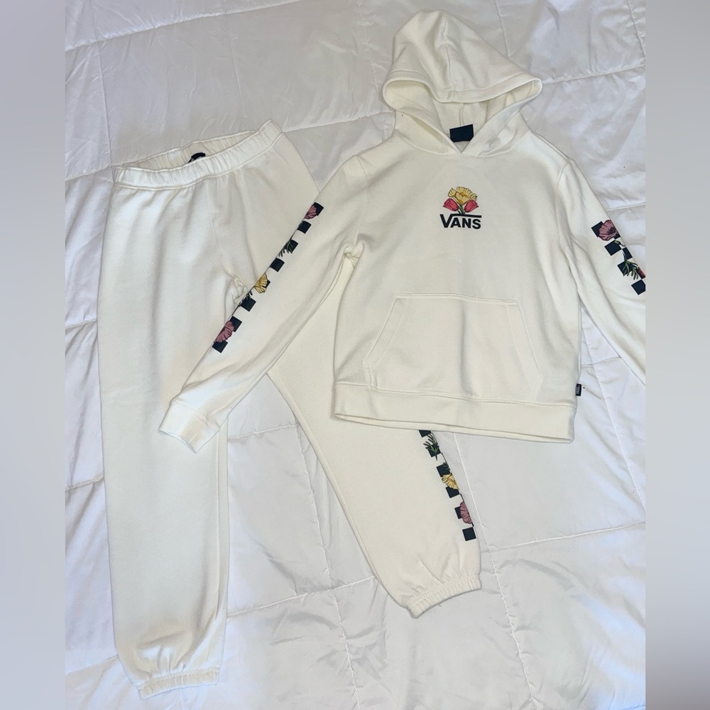 Vans White Sweatsuit Floral Design